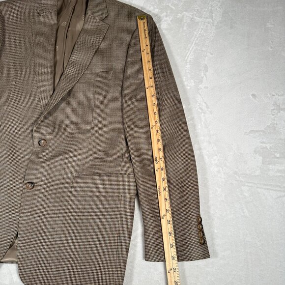 Lauren Ralph Lauren Blazer Men Size 42L Two Button Jacket Silk Wool Herringbone - Picture 2 of 9